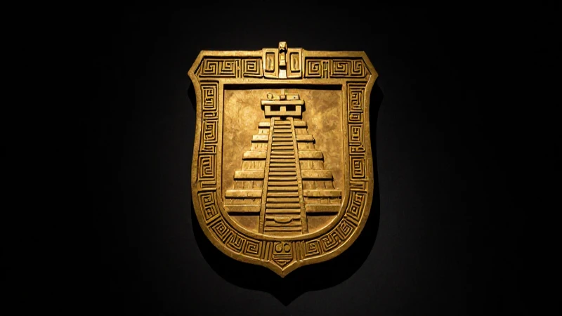 Escudo de Quintana Roo, pirámide maya dorada