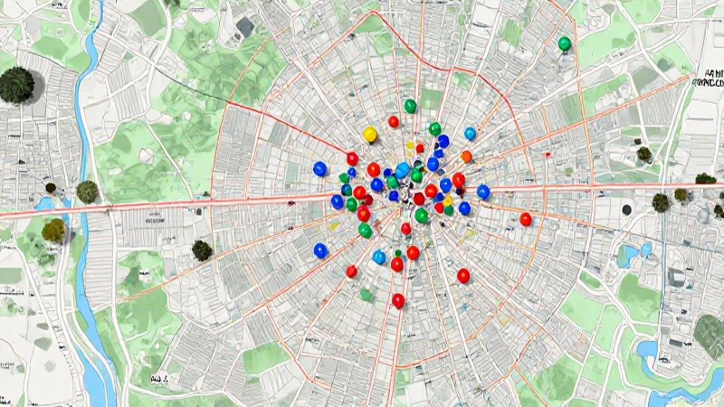 Querétaro: mapa vibrante con marcas coloridas