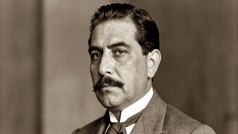 Retrato sepia de Obregón, estilo de 1920