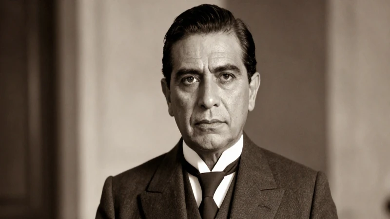 Retrato sepia de Álvaro Obregón, formal y digno
