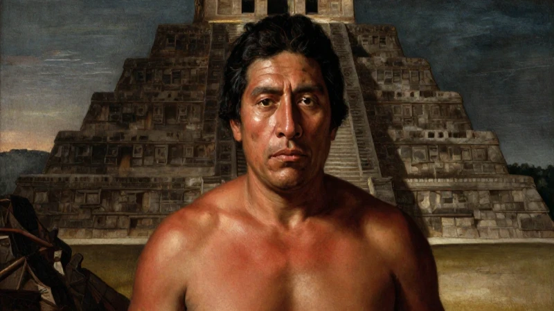 Retrato renacentista de Moctezuma en México antiguo