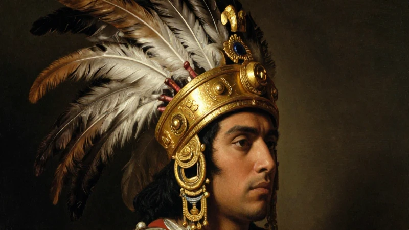 Moctezuma retratado en arte barroco dorado