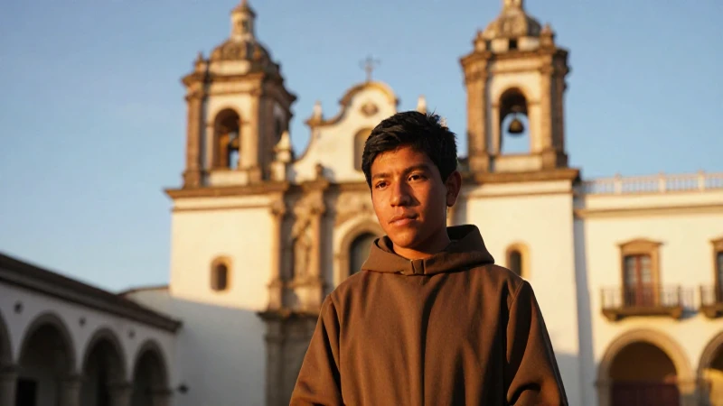 Fotografía documental suave de un fraile y un indígena