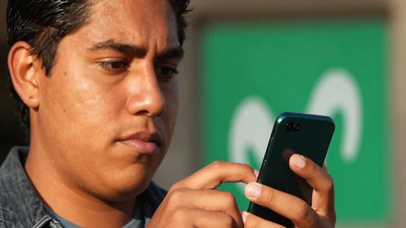 Cómo adelantar saldo en Movistar por mensaje 3 Mexicano con smartphone, luz cálida y Movistar
