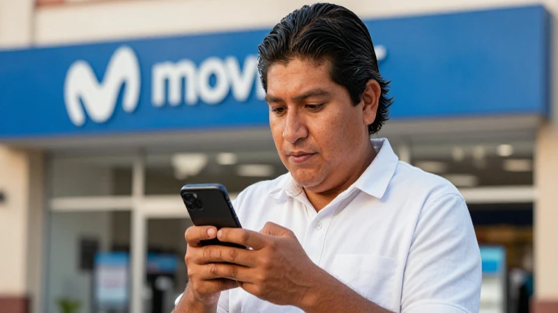 Cómo adelantar saldo en Movistar por mensaje 4 Joven mestizo mexicano con smartphone en Movistar