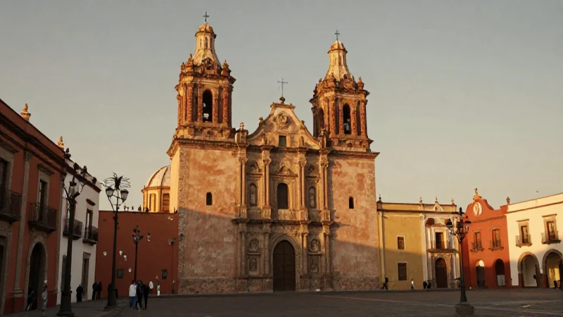 Ciudad colonial, arquitectura barroca, luz dorada