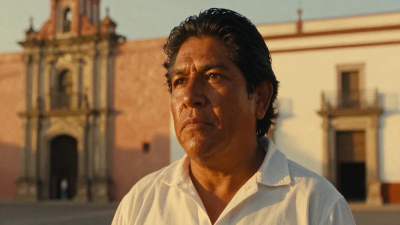 Pintura cinematográfica de un rostro mestizo mexicano