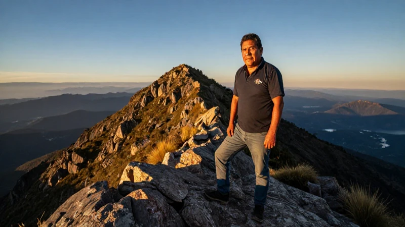 Montañero mestizo en Tezoyo, luz dorada