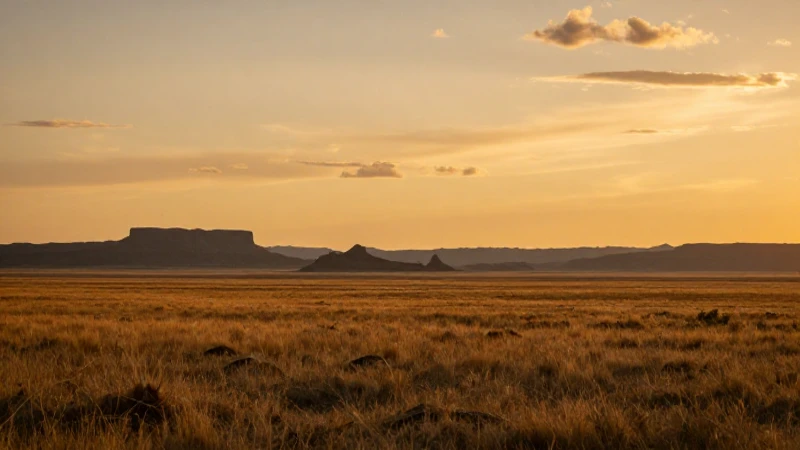 Pampas doradas bajo un atardecer cinematográfico