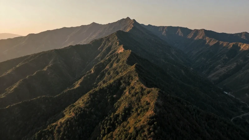 Relieve de Tlaxcala: DESCUBRE sus ALTITUDES y ATRACTIVOS 3 Montañas boscosas bajo luz dorada cinematográfica