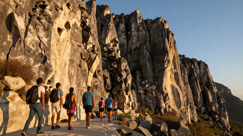 Descubre la Magia Oculta de las Sierras de Tamaulipas 5 Caminantes frente a acantilados dorados y mexicanos