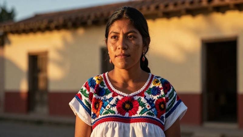 Relieves en Veracruz: Explora la Sierra y sus Secretos 8 Mujer veracruzana en huipil, luz dorada