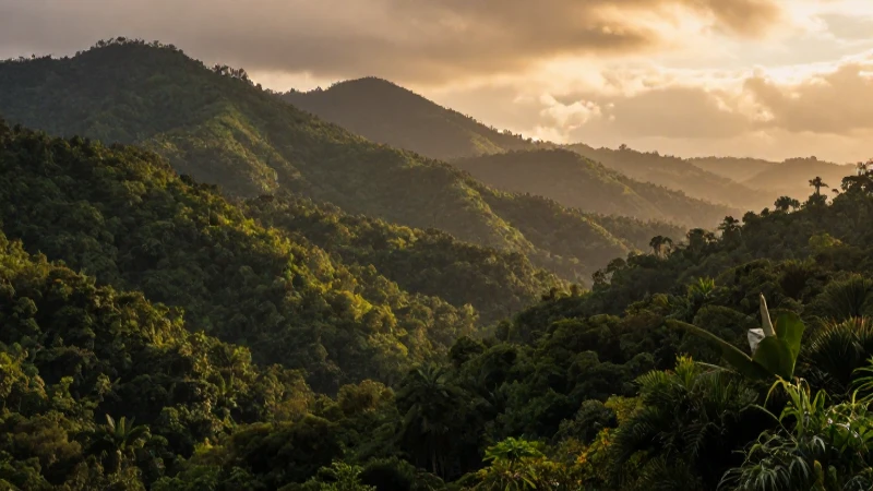 Relieves en Veracruz: Explora la Sierra y sus Secretos 3 Selva veracruzana, montañas exuberantes, luz dorada