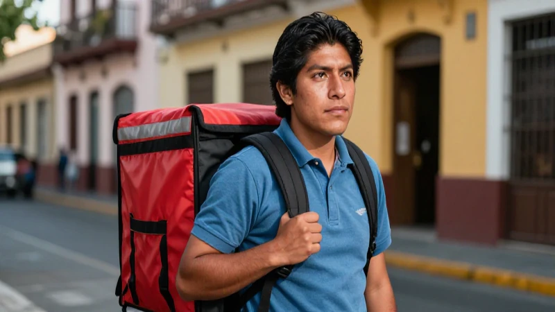 Qué necesito para trabajar como repartidor en Didi Food 7 Joven mestizo entrega comida en la calle