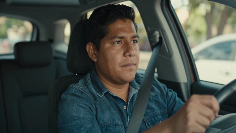 Conductor mexicano con apariencia mestiza y cálida luz