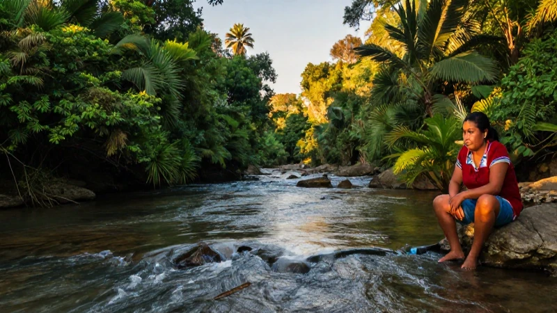 Paisaje mexicano al río, luz dorada