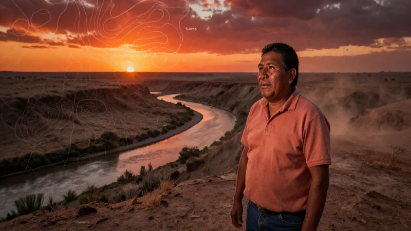 Paisaje árido, río, atardecer cinematográfico y mexicano