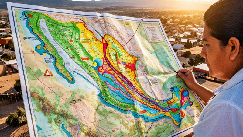 Mapa vibrante de Chihuahua con etnia mestiza