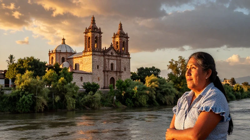 RÍOS de Tlaxcala y LAGUNAS: Descubre SUS BELLEZAS Ocultas 7 Iglesia mexicana, río, cielo dramático, luz dorada