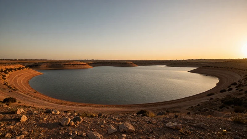 Atardecer cálido sobre la árida presa Solís