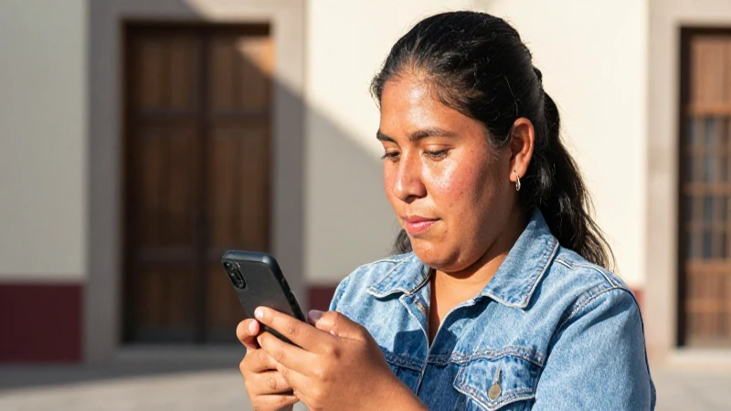 Joven mestiza viaja bajo el sol