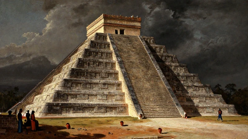 Ruta de Cortés: Descubre la HISTORIA de Tenochtitlan 6 Pirámide de Cholula bajo dramática luz histórica