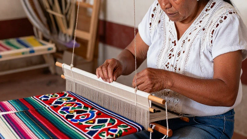 Artesanía mexicana: manos tejiendo arte tradicional