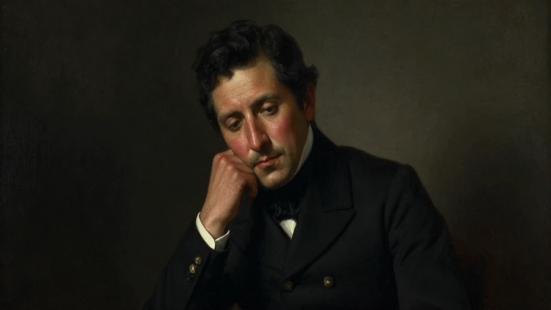 Santa Anna retratado, melancólico y elegante