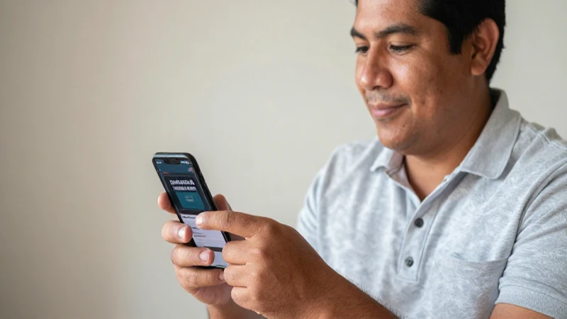 Cómo consultar saldo en Santander por mensaje de texto 7 Hombre mexicano usa app bancaria en su móvil