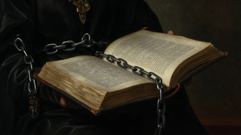 Inquisidor, libro encadenado, dramatismo barroco