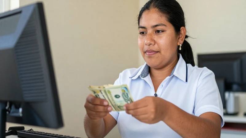 Cajero mexicano, cálido, brillante y cercano