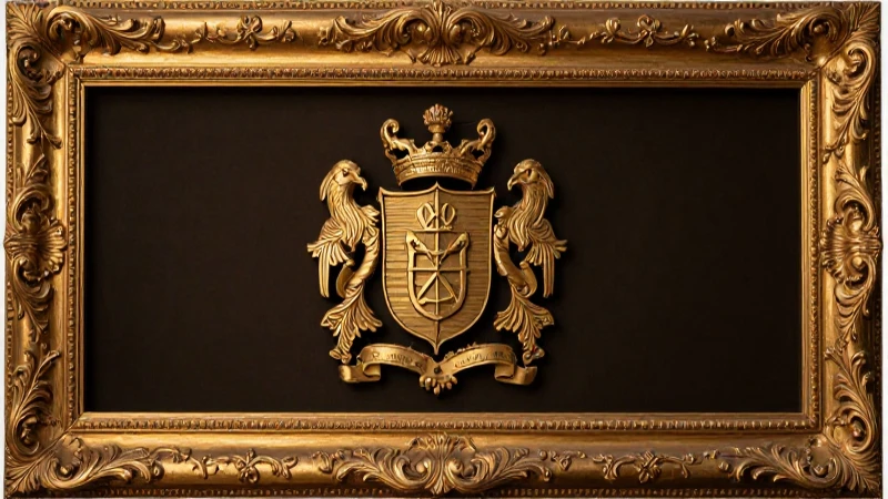Escudo de Querétaro, dorado y simétrico