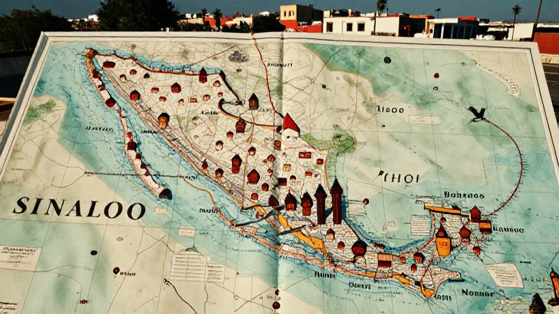 Sinaloa: mapa soleado, capital destacada