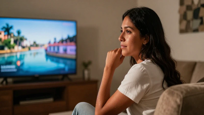 Mexicano mestizo ve la televisión en casa