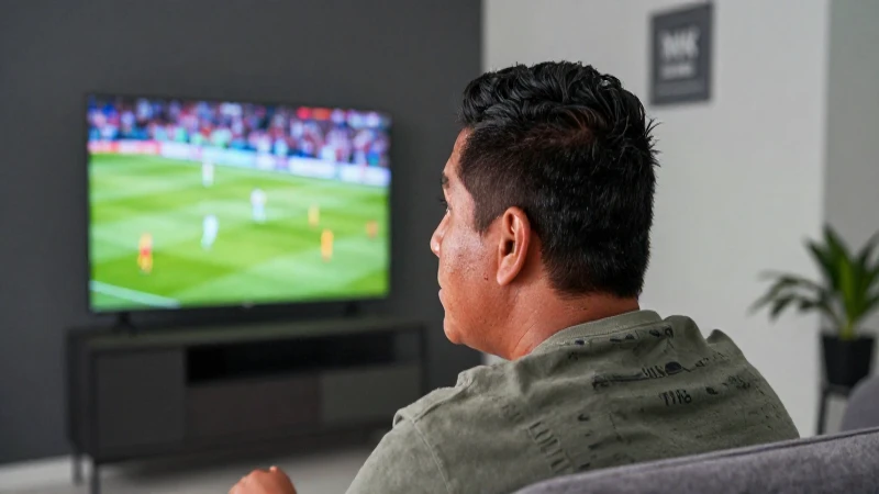 Mestizo ve fútbol en TV