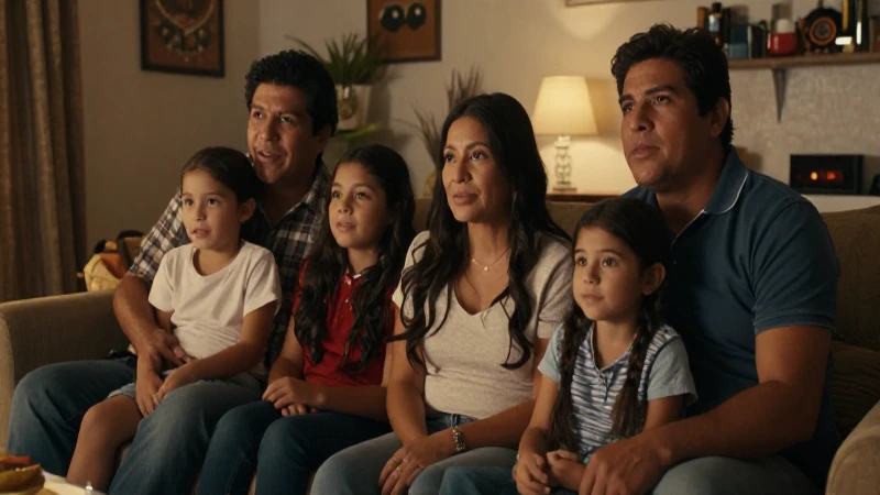 Familia mexicana disfruta de una noche de cine