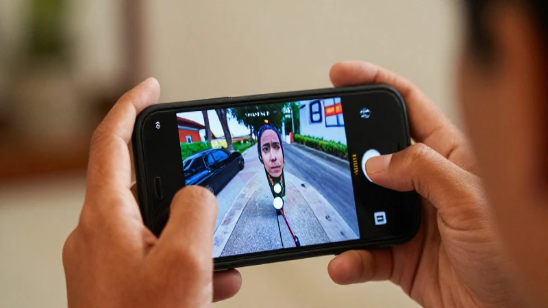 Cara mestiza observa televisión en un móvil