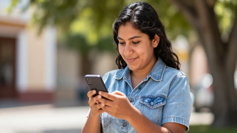 Joven mestiza sonriente al aire libre
