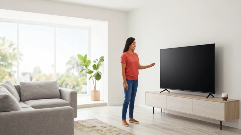 Persona mestiza, luz natural, TV inteligente