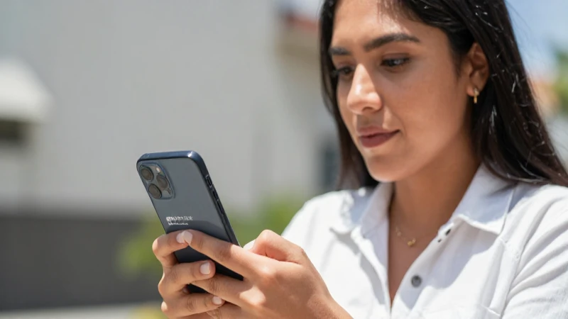 Cómo conseguir una tarjeta de crédito Stori en México 7 Joven mestiza con smartphone a plena luz