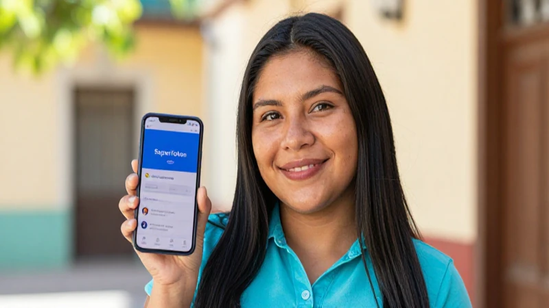 Información clave sobre SuperToken Santander en México 4 Joven mestiza alegre con app en su móvil