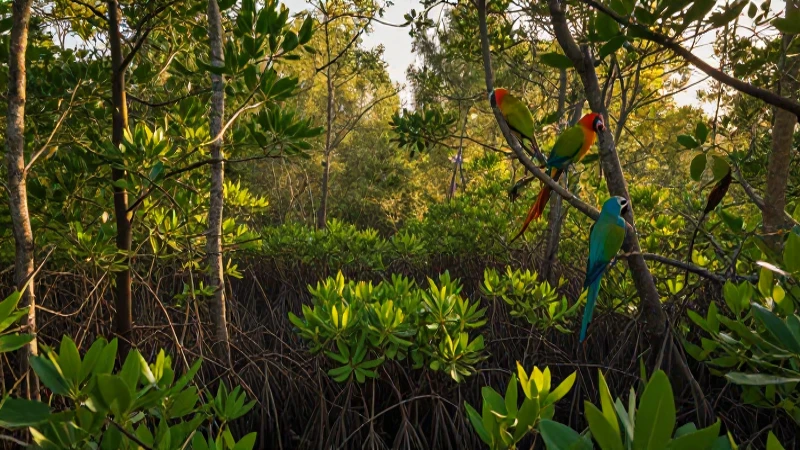 Explora Tabasco: Mapa, Municipios y Sorprendentes Datos 6 Manglares vibrantes, aves doradas, luz cinematográfica