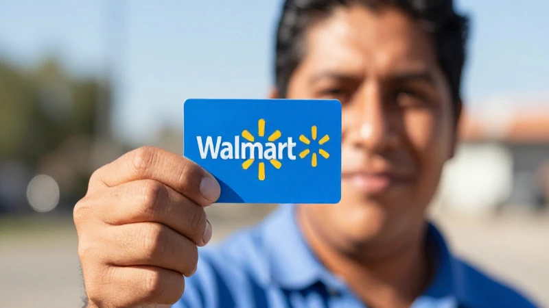 Tarjeta de regalo Walmart, piel bronceada y mestiza