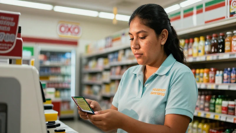 Cómo pagar Disney Plus en Oxxo sin tarjeta de crédito 4 Indígena pagando en Oxxo con luz cálida