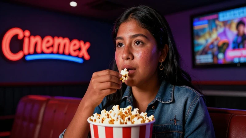 Mexicano mestizo disfruta palomitas en Cinemex