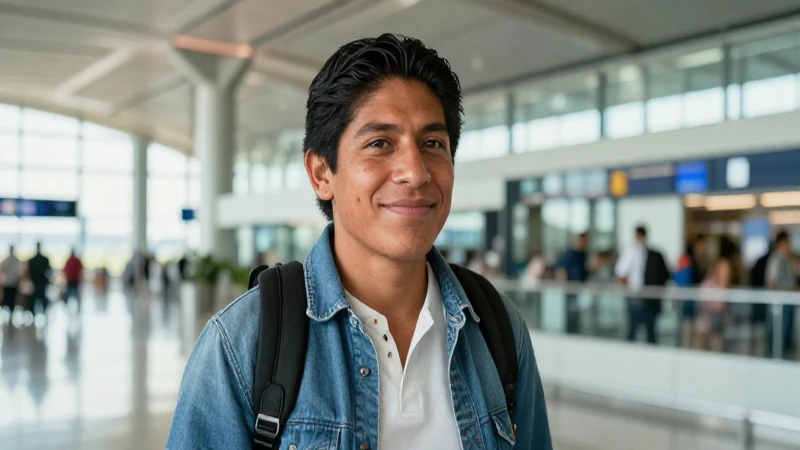 Es recomendable la tarjeta Volaris INVEX para viajar 6 Viajera mestiza sonríe en un aeropuerto moderno