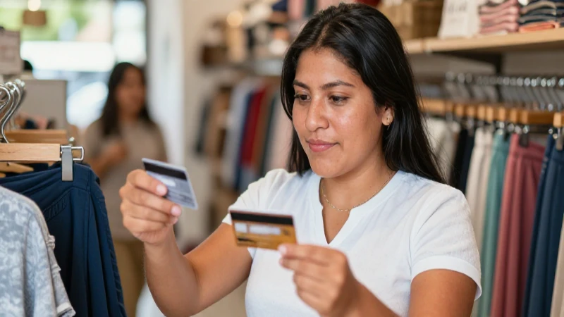 Descripción de Tarjeta de Crédito Walmart en México 4 Persona mestiza compra con sol y alegría