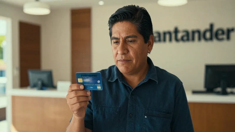 Cómo solicitar una tarjeta de débito Santander en México 3 Joven mestiza con tarjeta y luz cálida