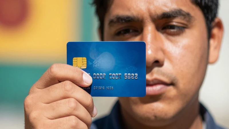 Tarjeta de crédito, piel bronceada y luz cálida