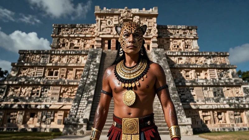 Guerrero maya, poderoso y fotorealista